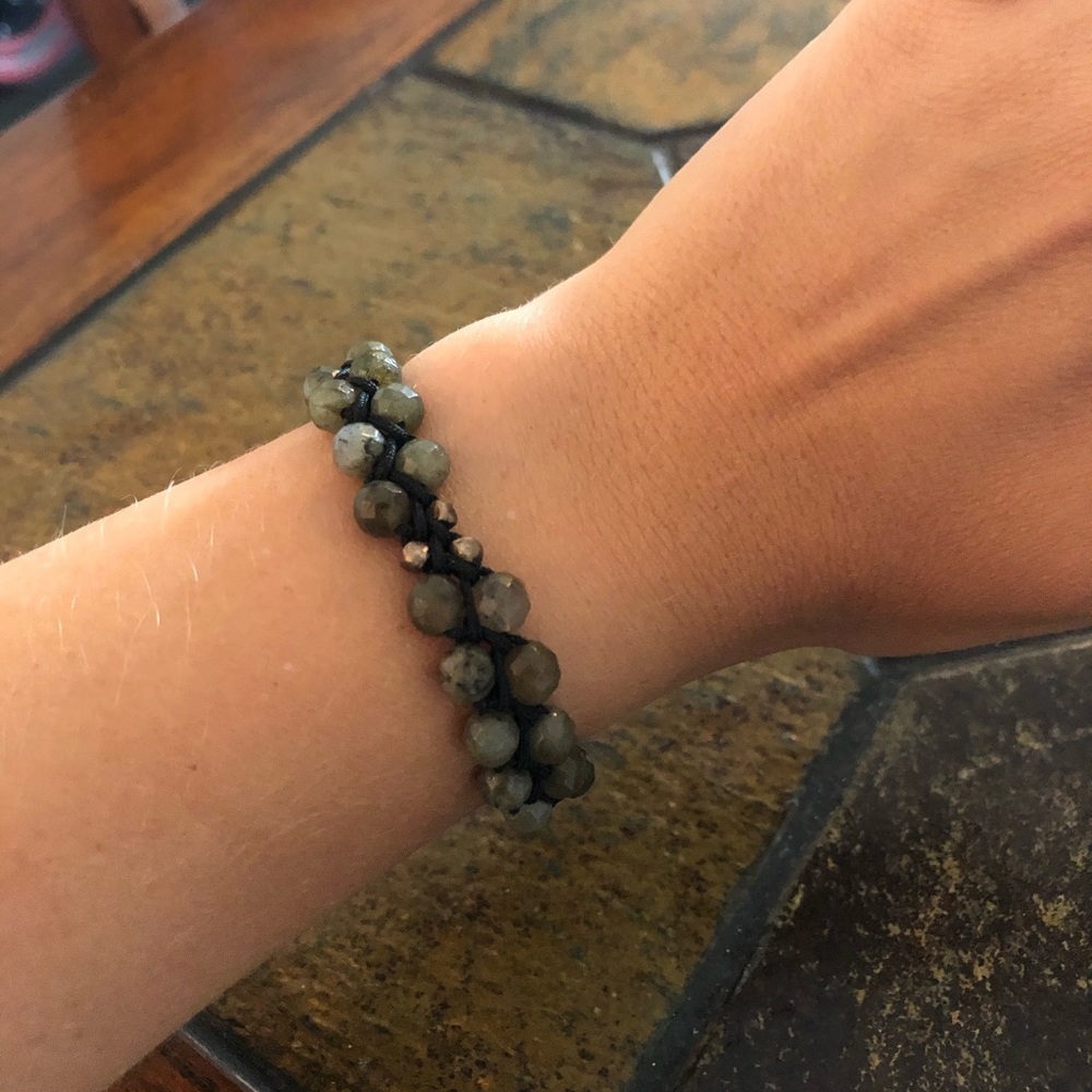 Chan Luu Grey Bead Wrap Bracelet